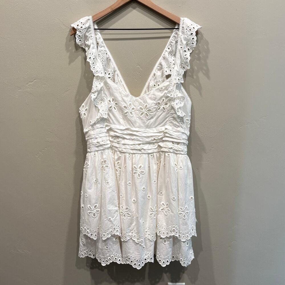For Love & Lemons Serena Sleeveless Dress White - Plus Size: 2X